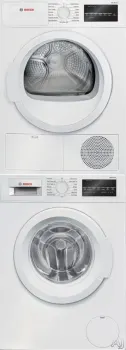 Bosch 300 Series Stacked Washer & Dryer Set with Front Load Washer and Electric Dryer