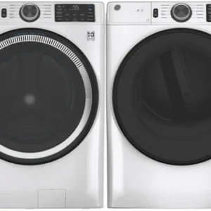 GE Side-by-Side Washer & Dryer Set with Front Load Washer and Electric Dryer