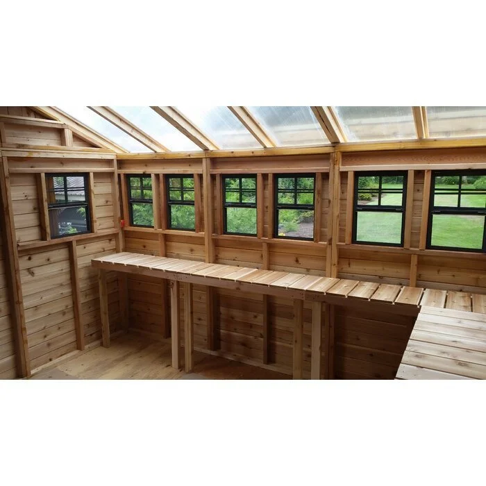2 ft. W x 12 ft. D Cedar Wood Sunshed Garden Shed - Image 3