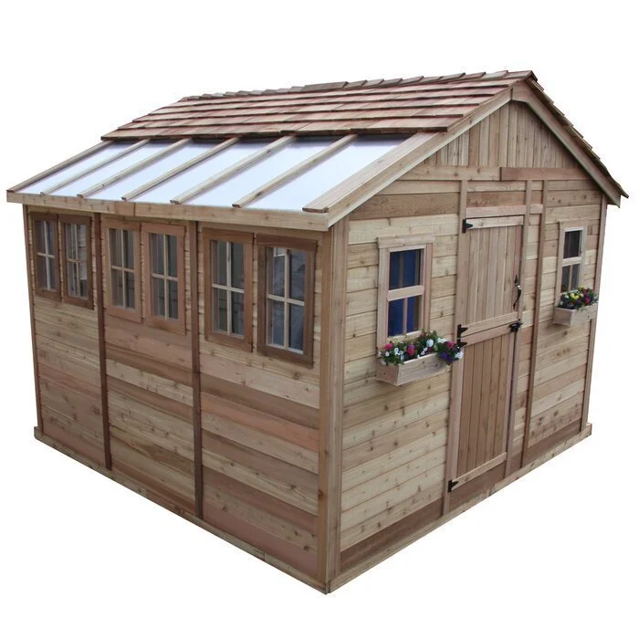 2 ft. W x 12 ft. D Cedar Wood Sunshed Garden Shed - Image 6