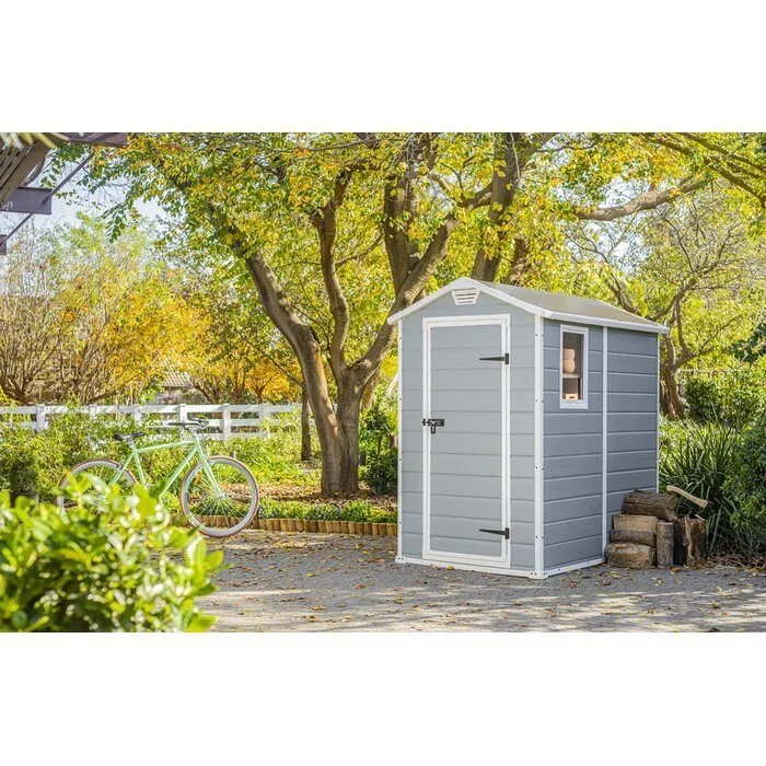 Keter Manor 4 ft. W x 6 ft. D Vertical Resin Outdoor Storage Shed Ideal For Patio