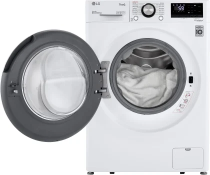 LG Stacked Washer & Dryer Set with Front Load Washer and Electric Dryer - Image 6
