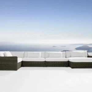 Montauk Outdoor Three Piece Sectional in Starboard Snow
