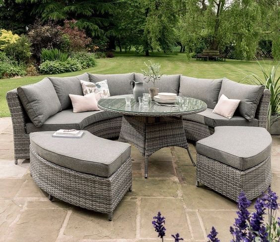 Oibeleza Outdoor Three Piece Sectional in Starboard Snow